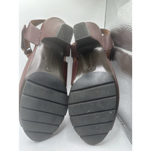 l'amour des pieds sling back heels womens 7m Shoes brown leather open toe straps - Picture 9 of 13